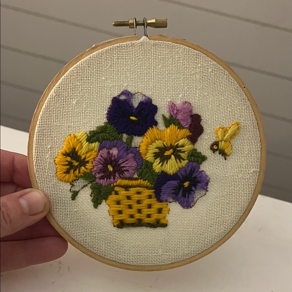 Floral Embroidery Hoop Art